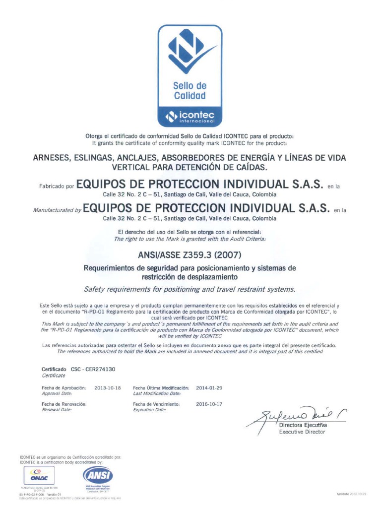 Certificado ansi z359 3 2007 pdf pdf
