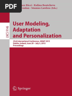 User Modeling, Adaptation and Personalization: Francesco Ricci Kalina Bontcheva Owen Conlan Séamus Lawless