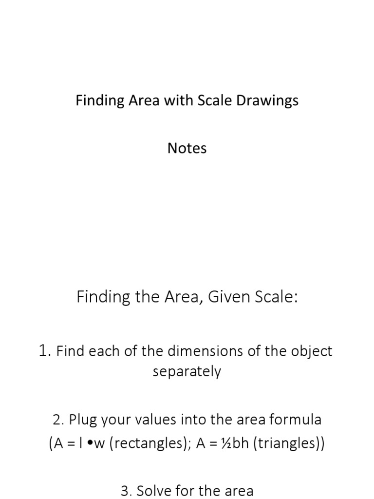Finding The Area With Scale Drawings Notes PDF Area Triangle