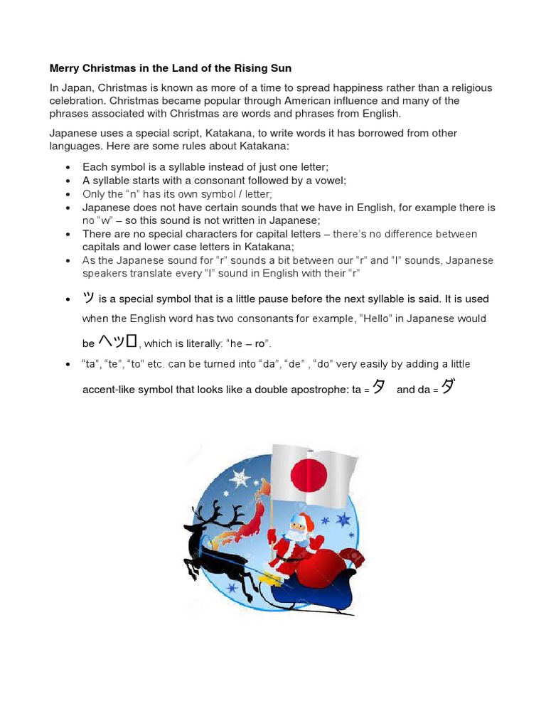 Merry Christmas In The Land Of The Rising Sun Solution Pdf Japanese Language English Language