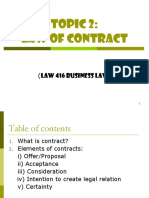 Topic 2 - Law of Contract