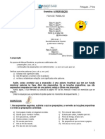 Preposições: exercícios de identificação e contração