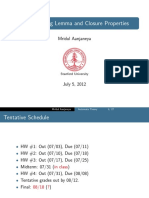 The Pumping Lemma and Closure Properties: Mridul Aanjaneya