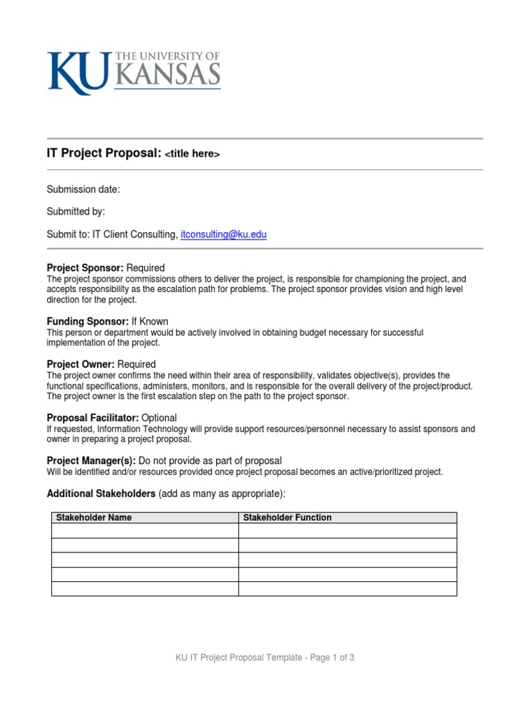 IT Project Proposal Template | PDF | Information Technology