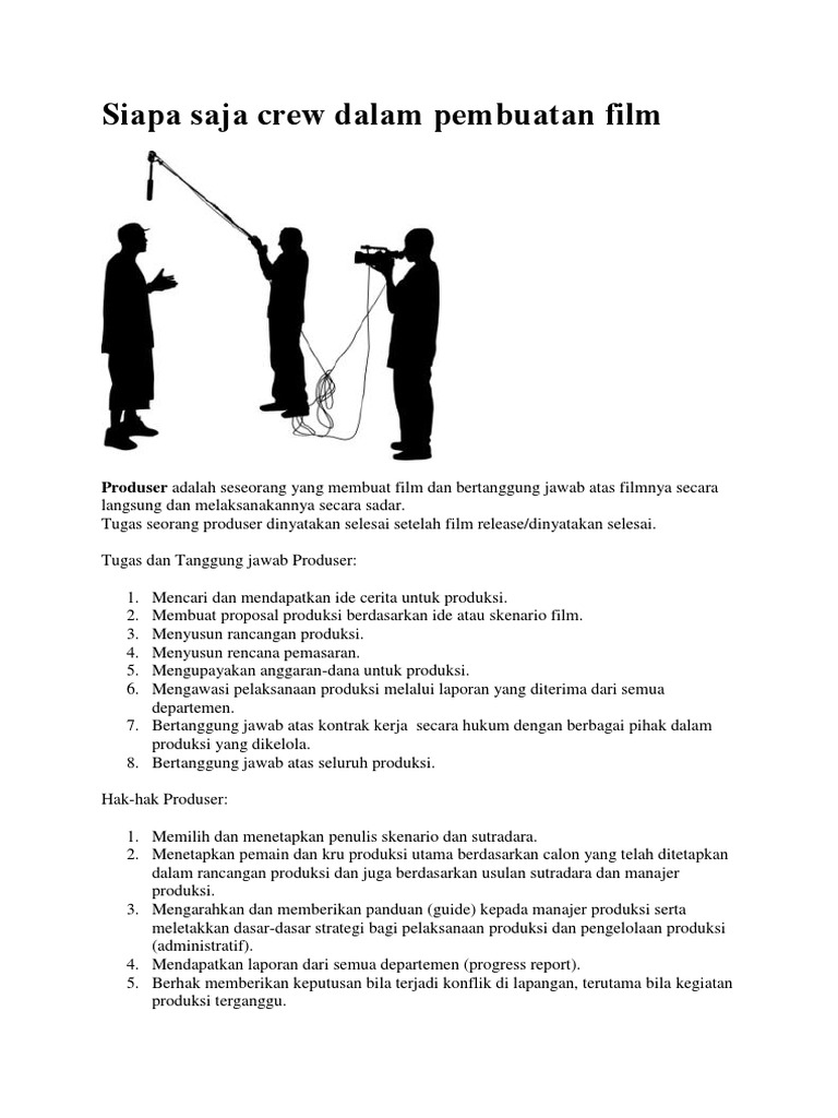 Siapa Saja Crew Dalam Pembuatan
