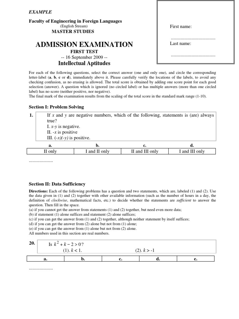 Example Aptitudes | PDF | Question | Test (Assessment)