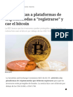 EE.uu_ Instan a Plataformas de Criptomonedas a _registrarse_ y Cae El Bitcoin