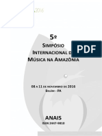 Anais V SIMA 2016 - Simpósio Internacional de Música na Amazônia 