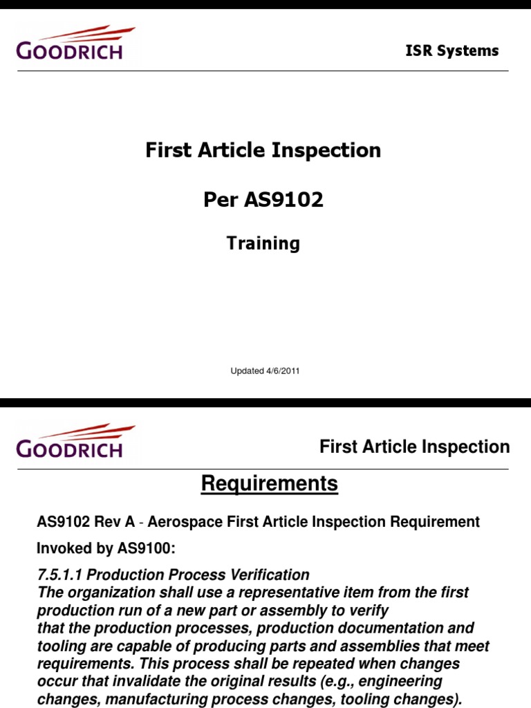 AS9102 First Article Inspection Guide | PDF | Specification (Technical ...