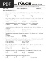 Straight Line (Question Paper)