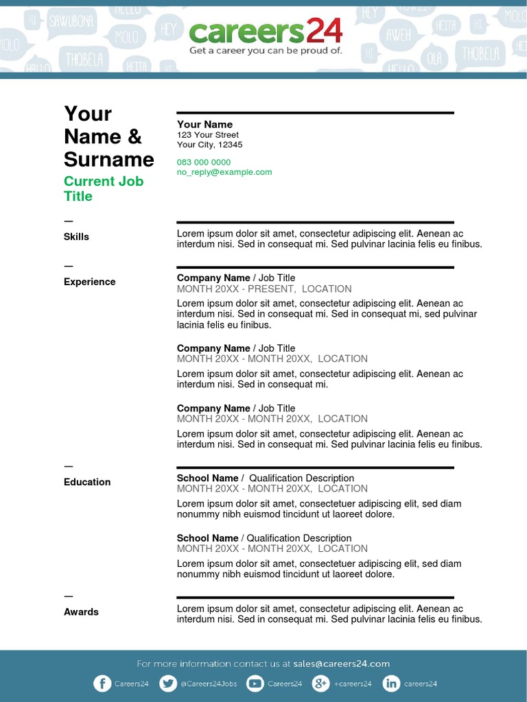 Professional Resume Template | PDF