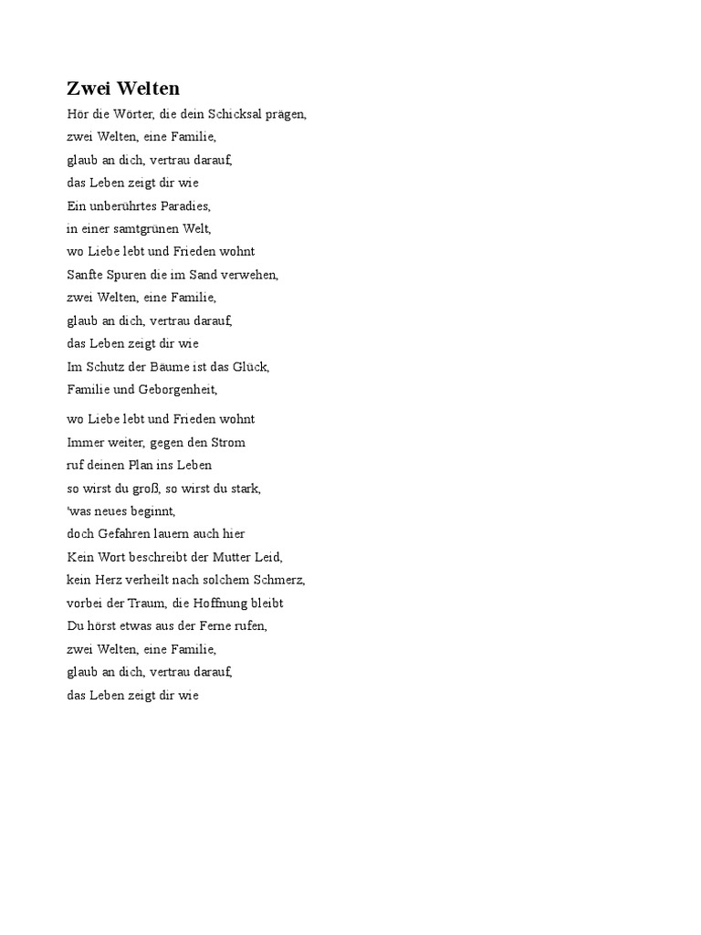 Ewige liebe songtext