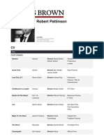 CV - Robert Pattinson