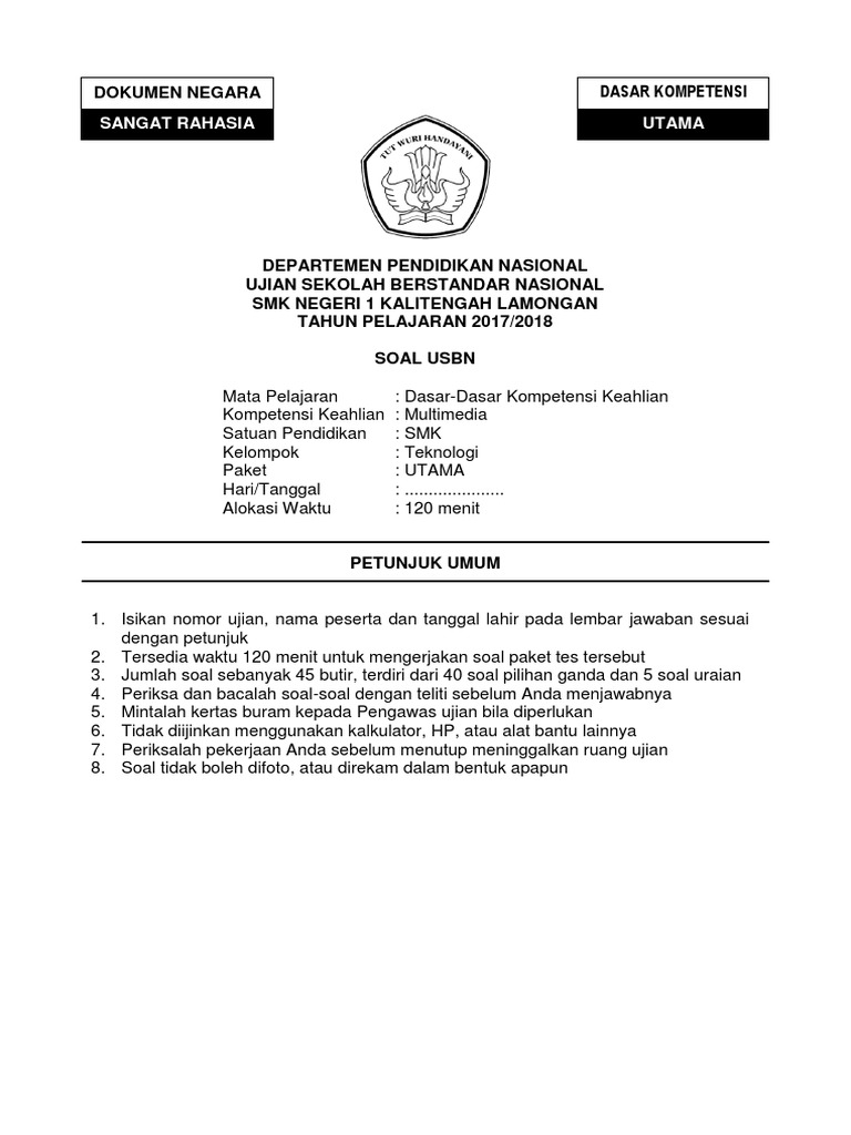 Cover Soal USBN Cover Soal USBN