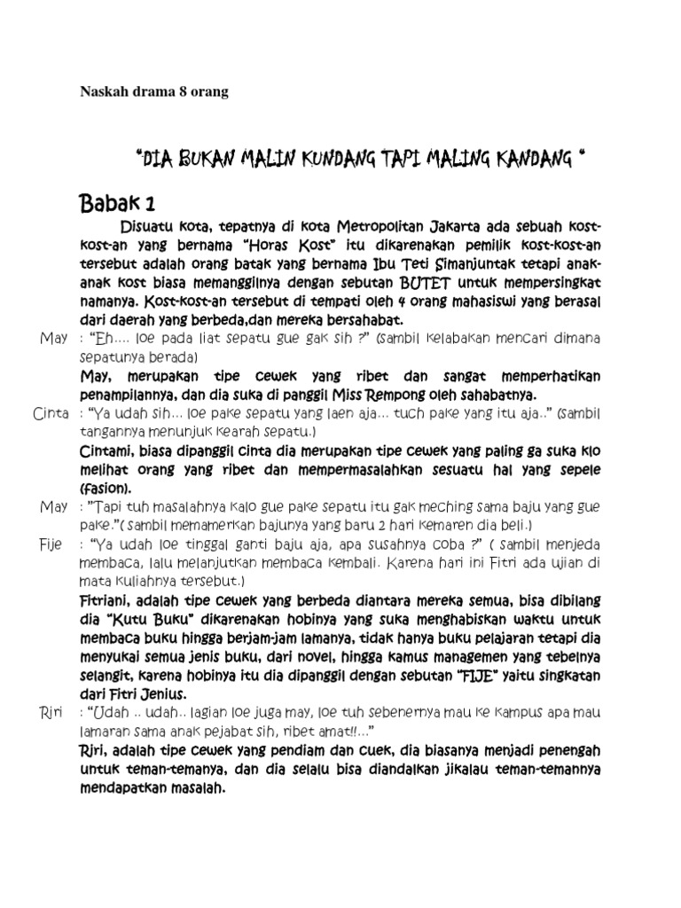 Naskah Drama 8 Orang