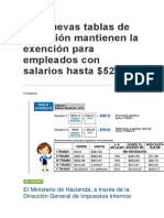 Las Nuevas Tablas de Retención Mantienen La Exención para Empleados Con Salarios Hasta