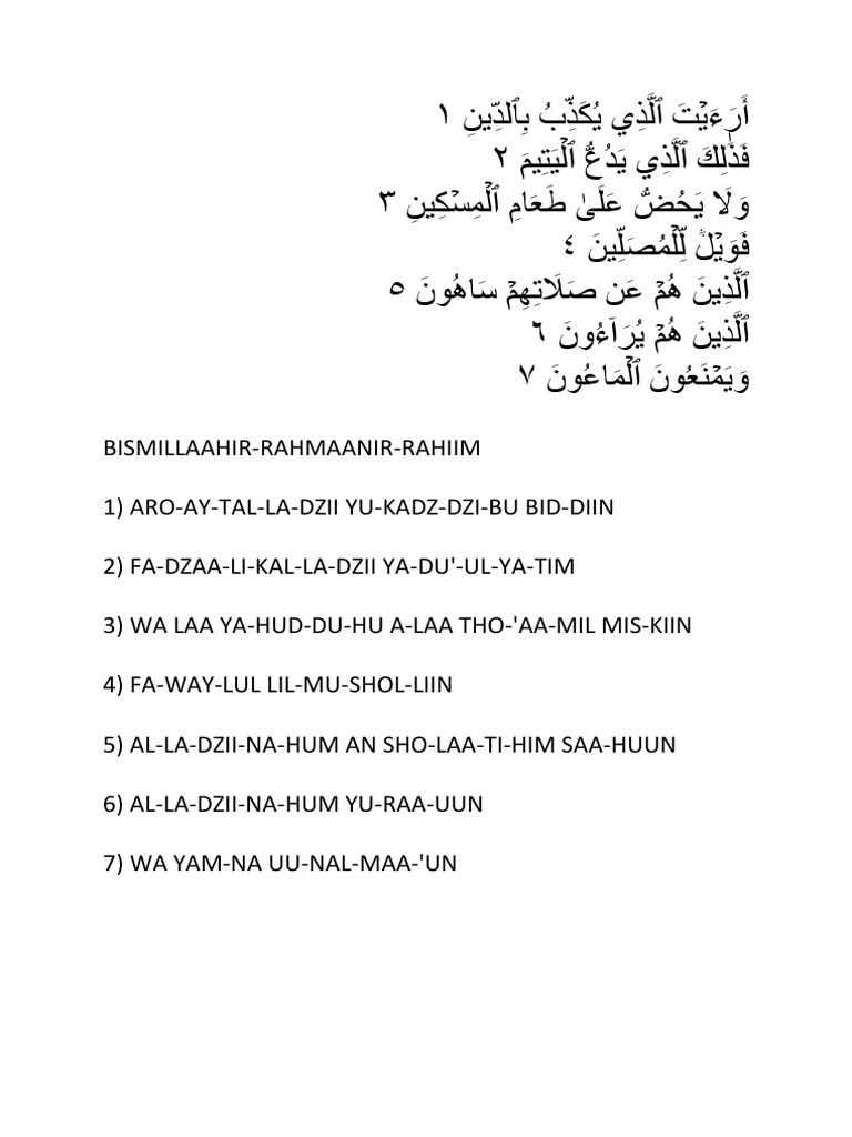 Surah Al Ma Un Rumi Pemulihan Pdf