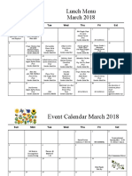 Lunch Menu March 2018: Sun Mon Tue Wed Thu Fri Sat