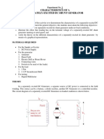 Characteristics of A Separately-Excited DC Shunt Generator: Experiment No. 2