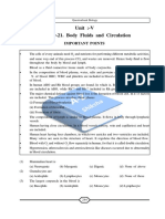 Unit:-V Chapter-21. Body Fluids and Circulation: Important Points