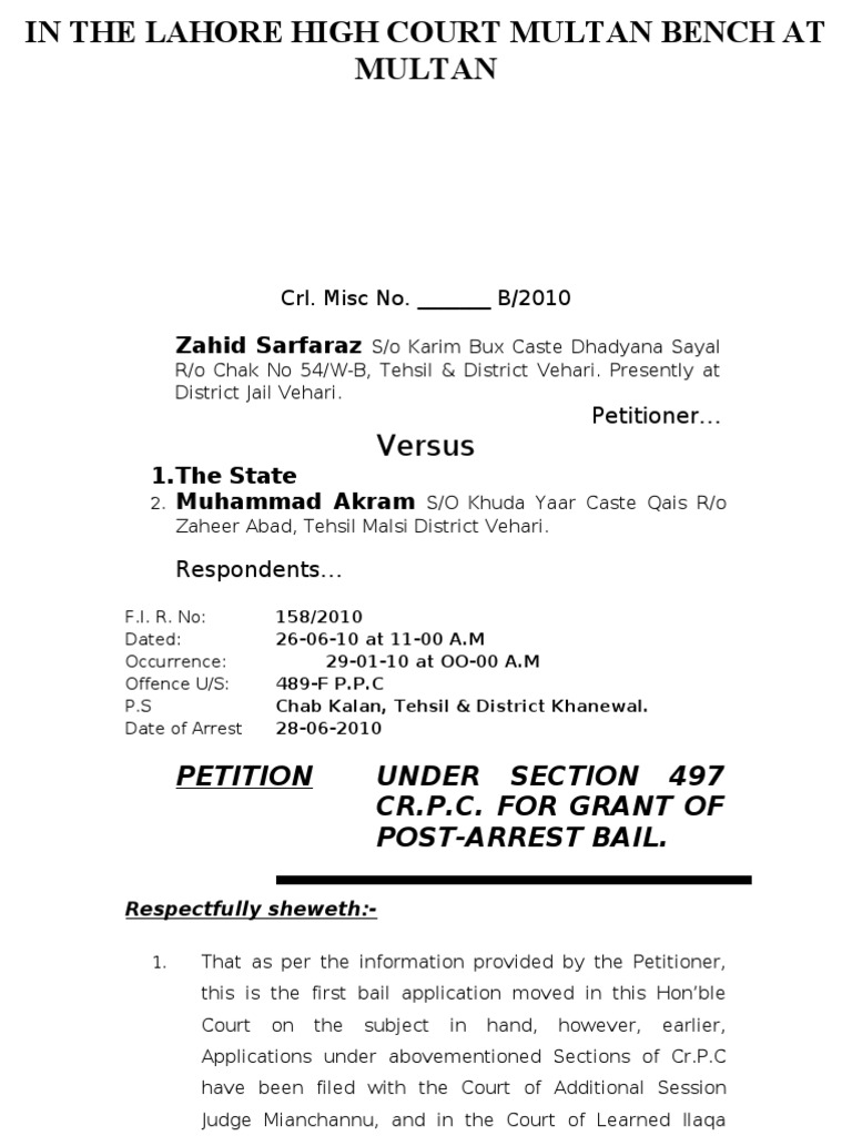 bail-application-high-court-bail-legal-procedure