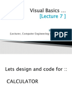 Visual Basics : (Lecture 7)