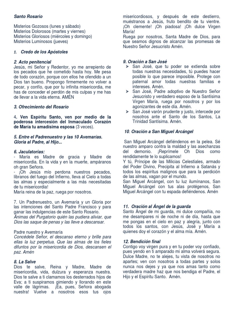 Guía Completa del Santo Rosario | PDF | María, madre de Jesús | orador ...