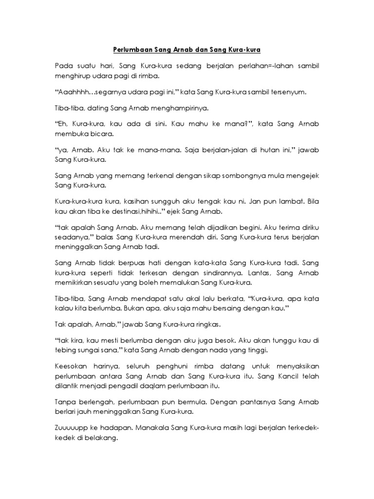 Perlumbaan Sang Arnab Dan Sang Kura Pdf
