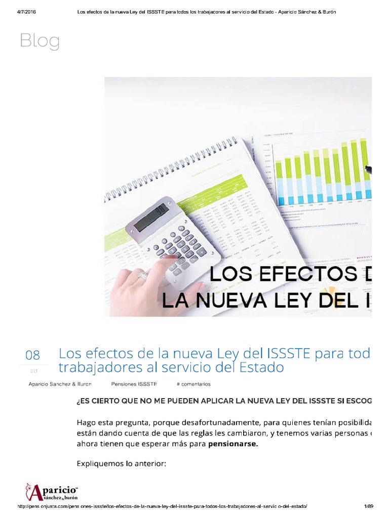 Los Efectos de La Nueva Ley Del ISSSTE PDF | PDF