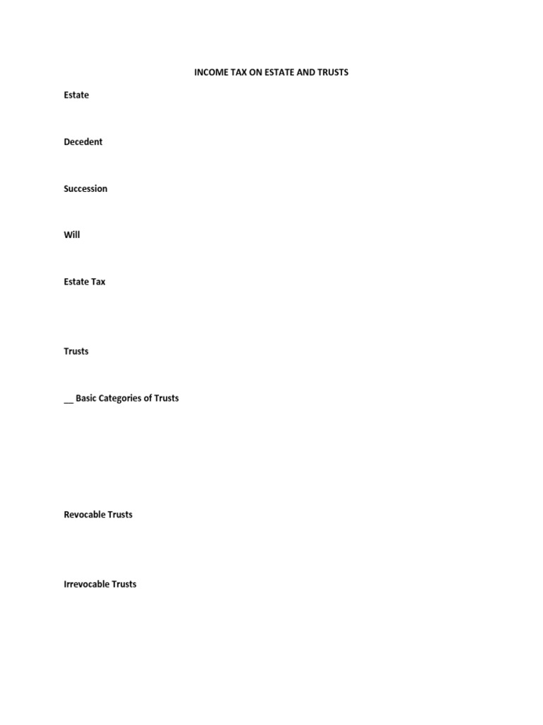 Estate and Trust Income Tax Guide | PDF