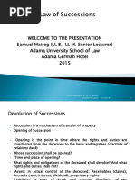 Law of Succession Training Manual, Samuel Maireg (LL.B., LL.M.),Ppt.
