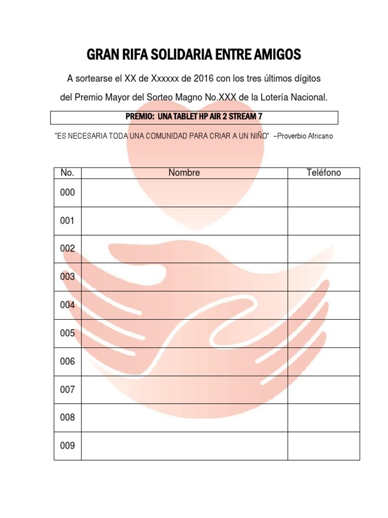 Featured image of post Formato De Rifa 100 Numeros