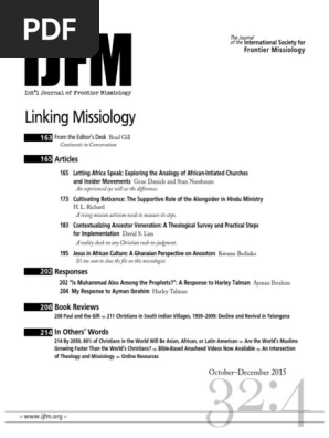 Ijfm 32 4 Entireissue Christian Denomination Christian - 