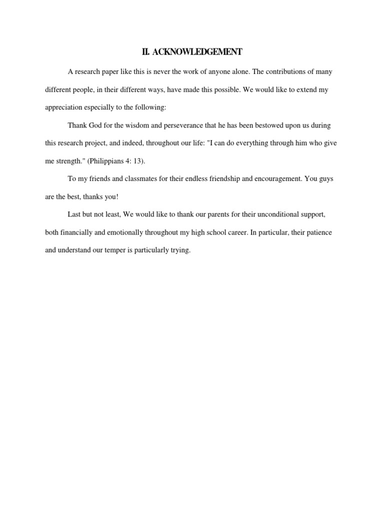 Acknowledgements in Research Paper | PDF