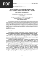 Methods of Evaluating Transportation and Logistics Operations in Supply Chains