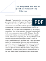 Three Phase Fault Analysis With Auto Reset On Temporary Fault and Permanent Trip Otherwise