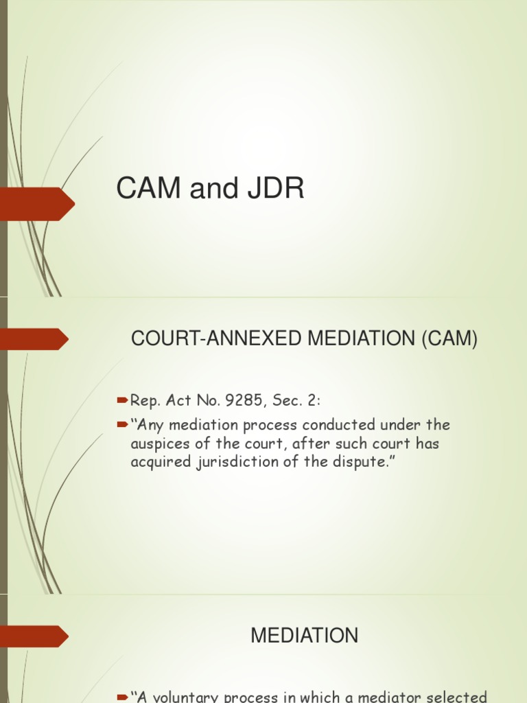 CAM and JDR | PDF | Mediation | Defamation