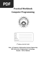 Practical Workbook Computer Programming: 5 Edition Fall 2017-2018 Dept. of Computer & Information Systems Engineering