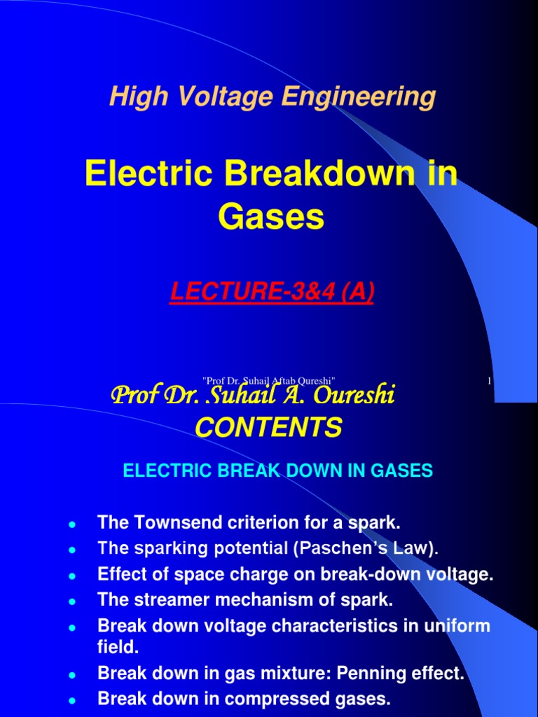 Electric Breakdown in Gases Guide | PDF | Electrical Breakdown | Ion