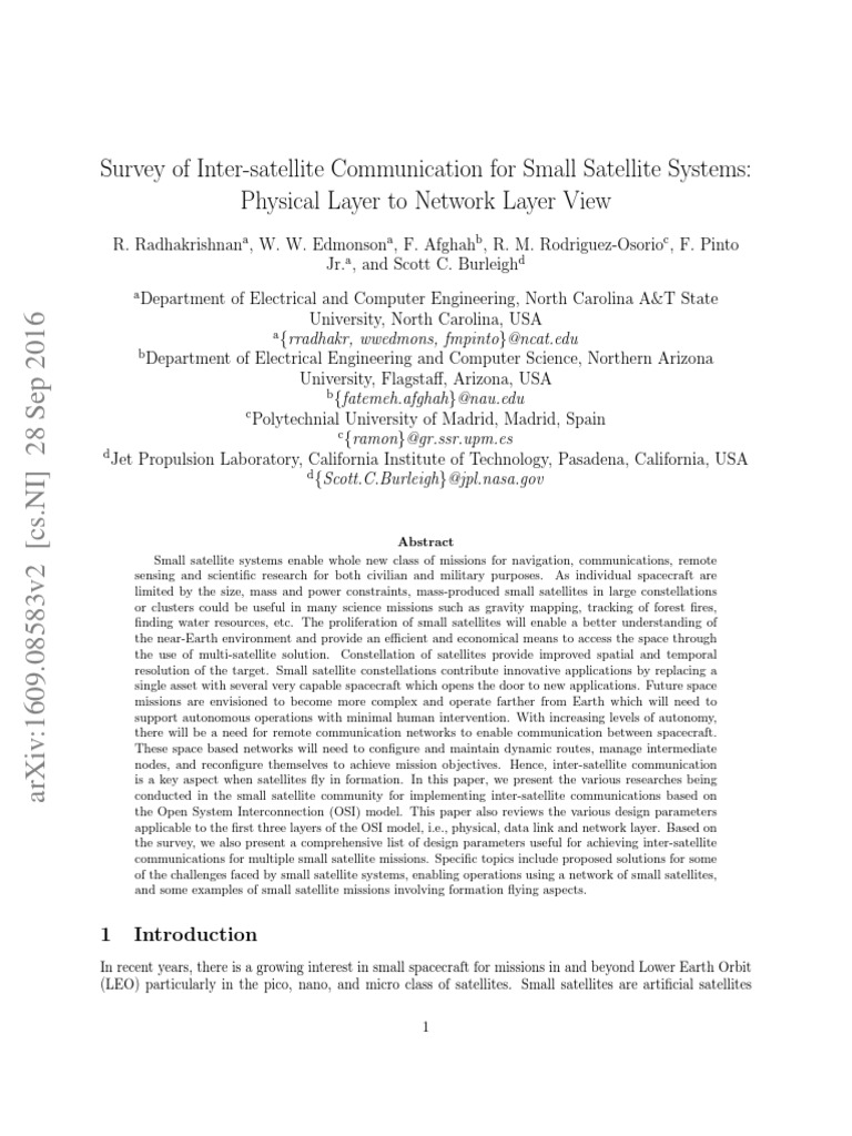 Small Satellite Communication Survey | PDF | Forward Error Correction ...
