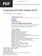 Trucos GTA San Andreas PC - Claves PDF