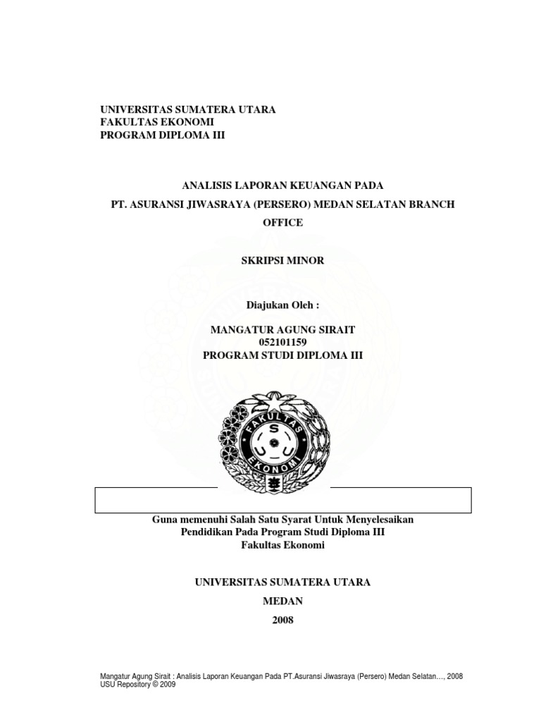 123dok Analisis Laporan Keuangan Pada Pt Asuransi Jiwasraya Persero Medan Selatan Branch Office