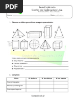 Atividades sobre Prismas e Pirâmides 4º Ano | PDF | Vértice (Geometria ...