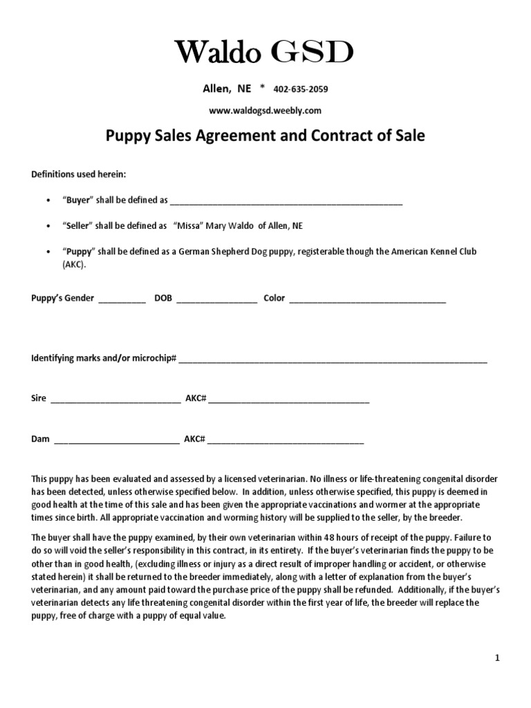 Revised Puppy Contract 3 | PDF | American Kennel Club | Animals And Humans