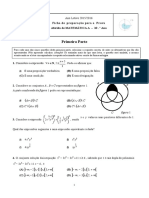 Prova de Matemática A - 10o Ano: Preparação com Resolução de Exercícios