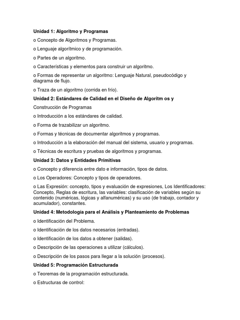 Construcción y Documentación de Algoritmos | PDF | Programa de ...