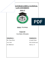 Dr. Ram Manohar Lohiya National Law University 2016-17: Subject: Psychology