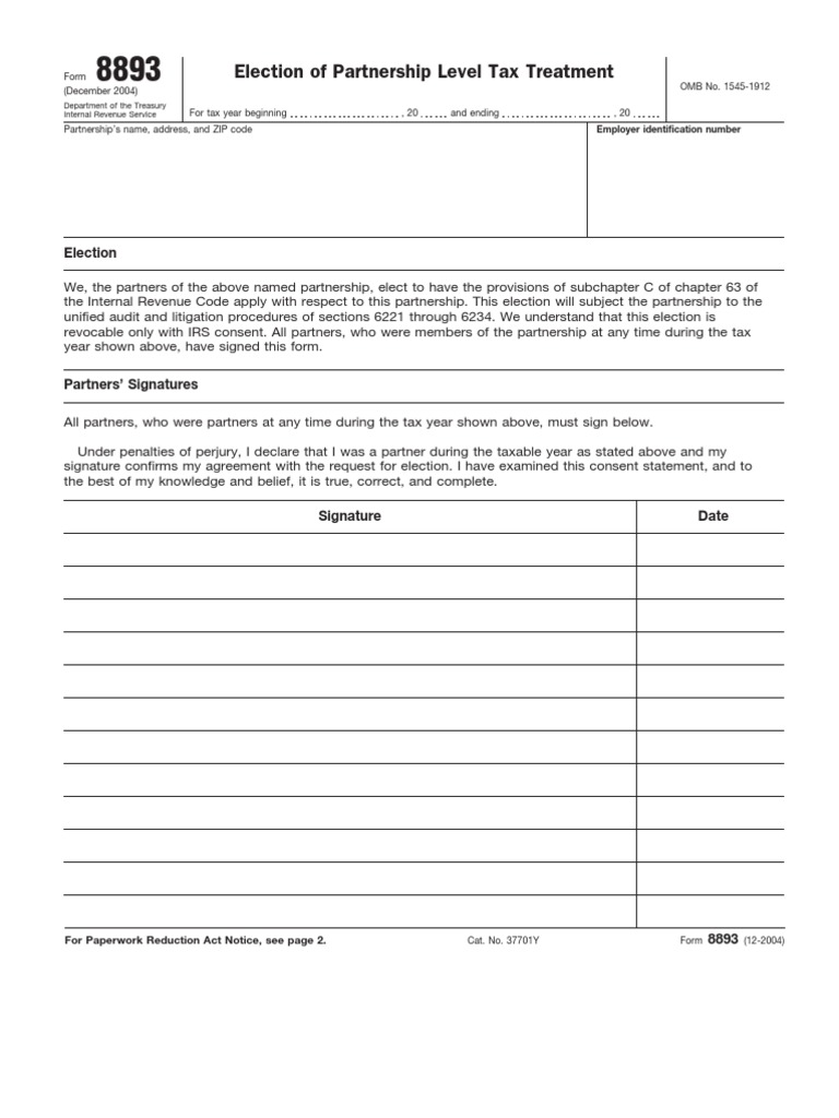 Election of Partnership Level Tax Treatment | PDF