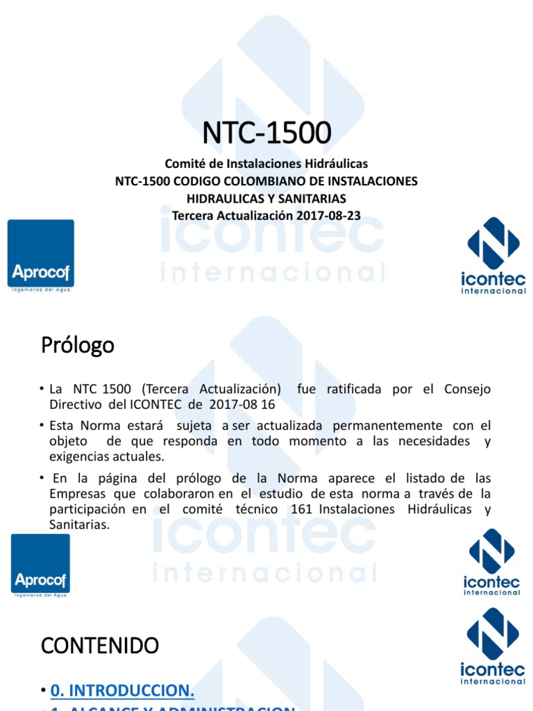 Presentacion Icontec Ntc-1500 2 | PDF | Tubería (transporte de fluidos ...