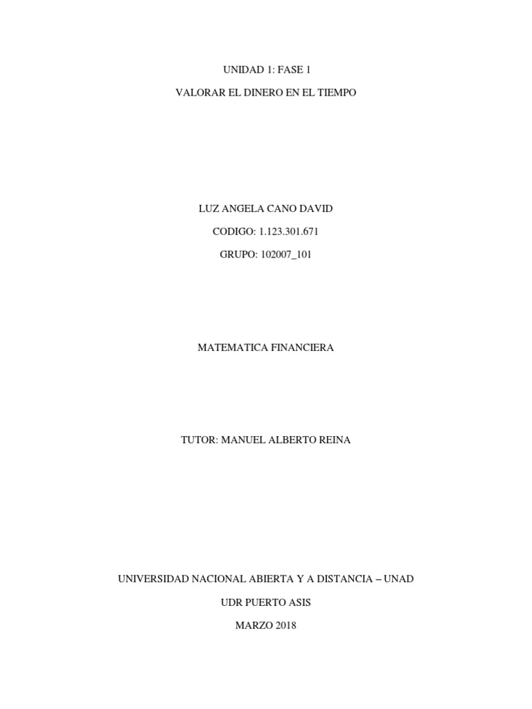 Unidad 1 Matematicas Financieras | PDF | Interés | Finanzas (general)